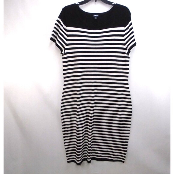 Torrid Dresses & Skirts - Torrid Knit Short Shift Sweater Dress Women Size 1X Striped 2656707 Short Sleeve